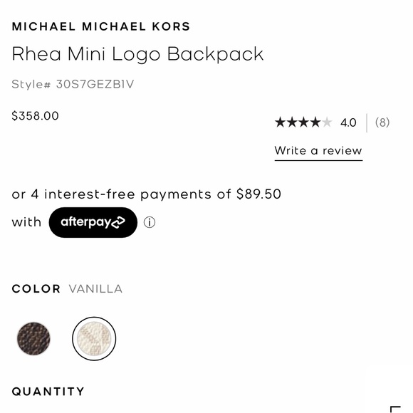 Micheal Kors Rhea Mini Logo Backpack/Bag - Picture 3 of 7